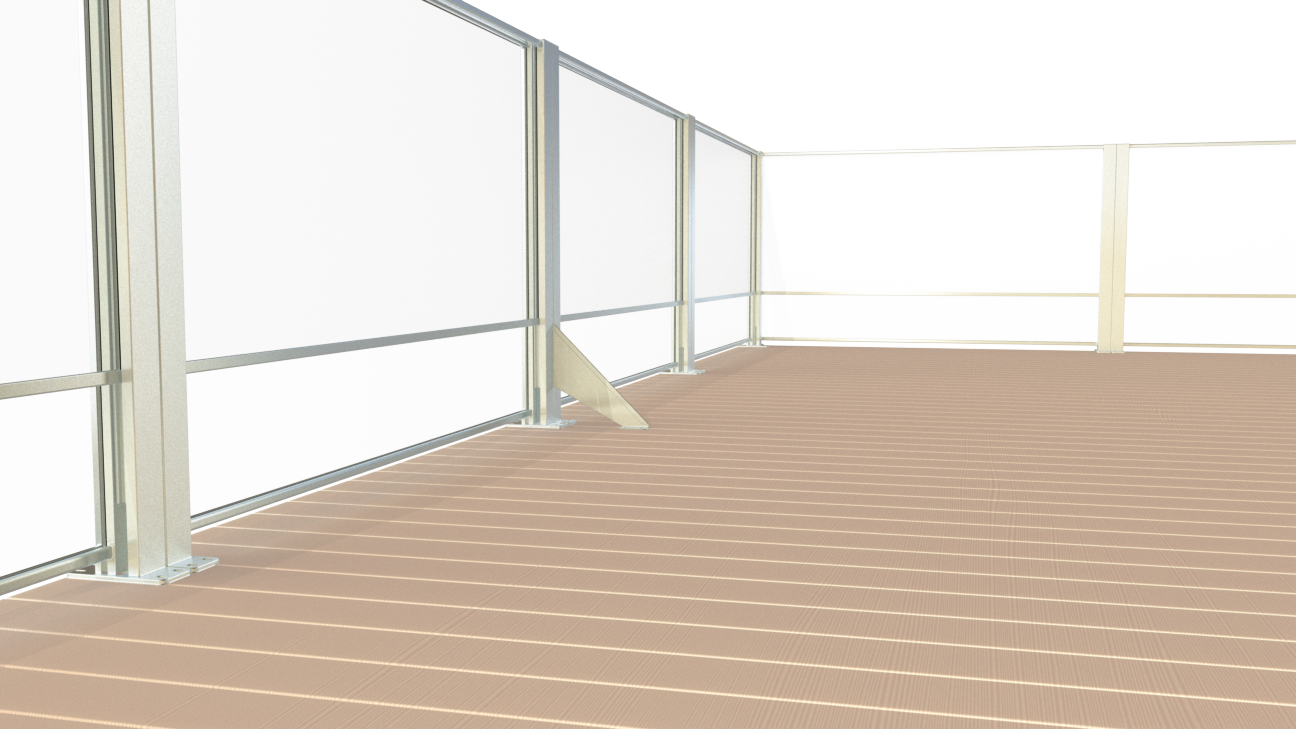 U vindstöd Sektion render U vindstöd Sektion render